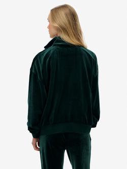 Superdry Country Club Velour Quarter Zip - view 2, Enamel Green