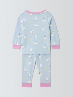 John Lewis Baby Cotton Duck Print Pyjama Set, Blue Multi - view 2, Blue Multi