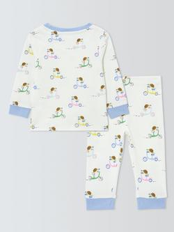 John Lewis Baby Cotton Tortoise Print Pyjama Set, White Multi - view 2, White Multi
