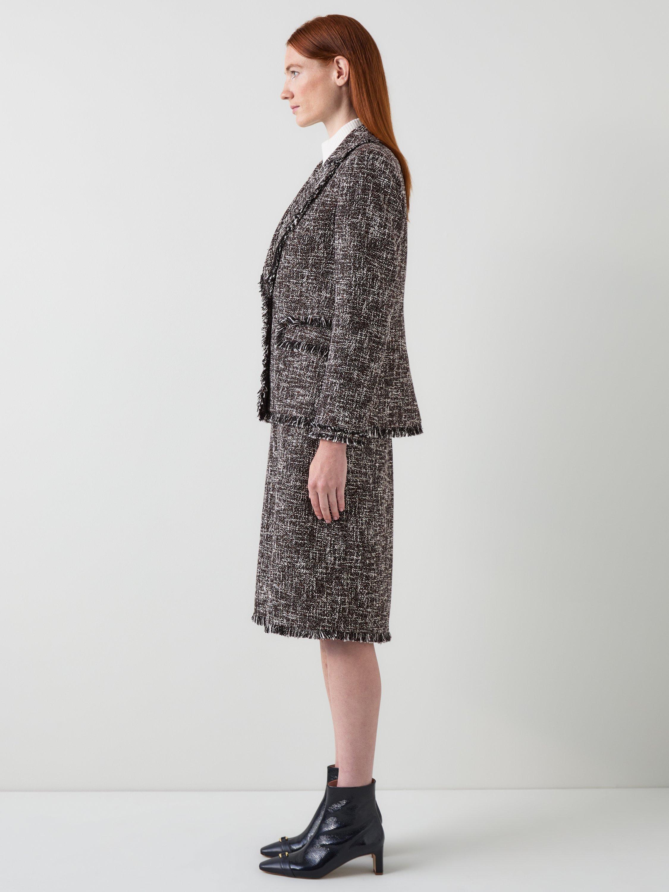 Product image 2 of 4, which shows L.K.Bennett Gwen Tweed Jacket, Black/Multi, 4