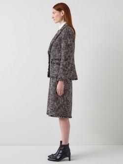 L.K.Bennett Gwen Tweed Jacket, Black/Multi - view 2, Black/Multi