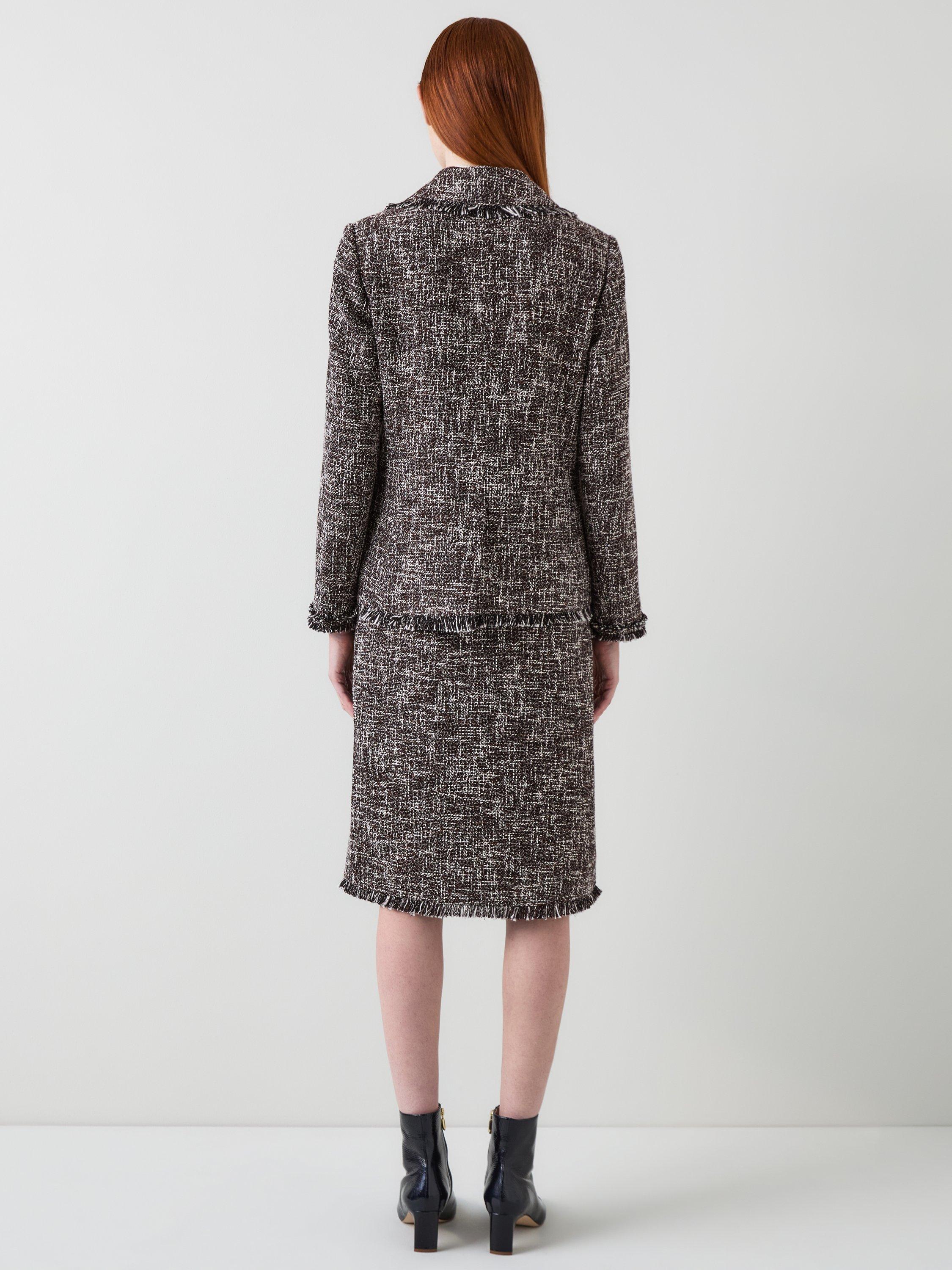 Product image 3 of 4, which shows L.K.Bennett Gwen Tweed Jacket, Black/Multi, 4