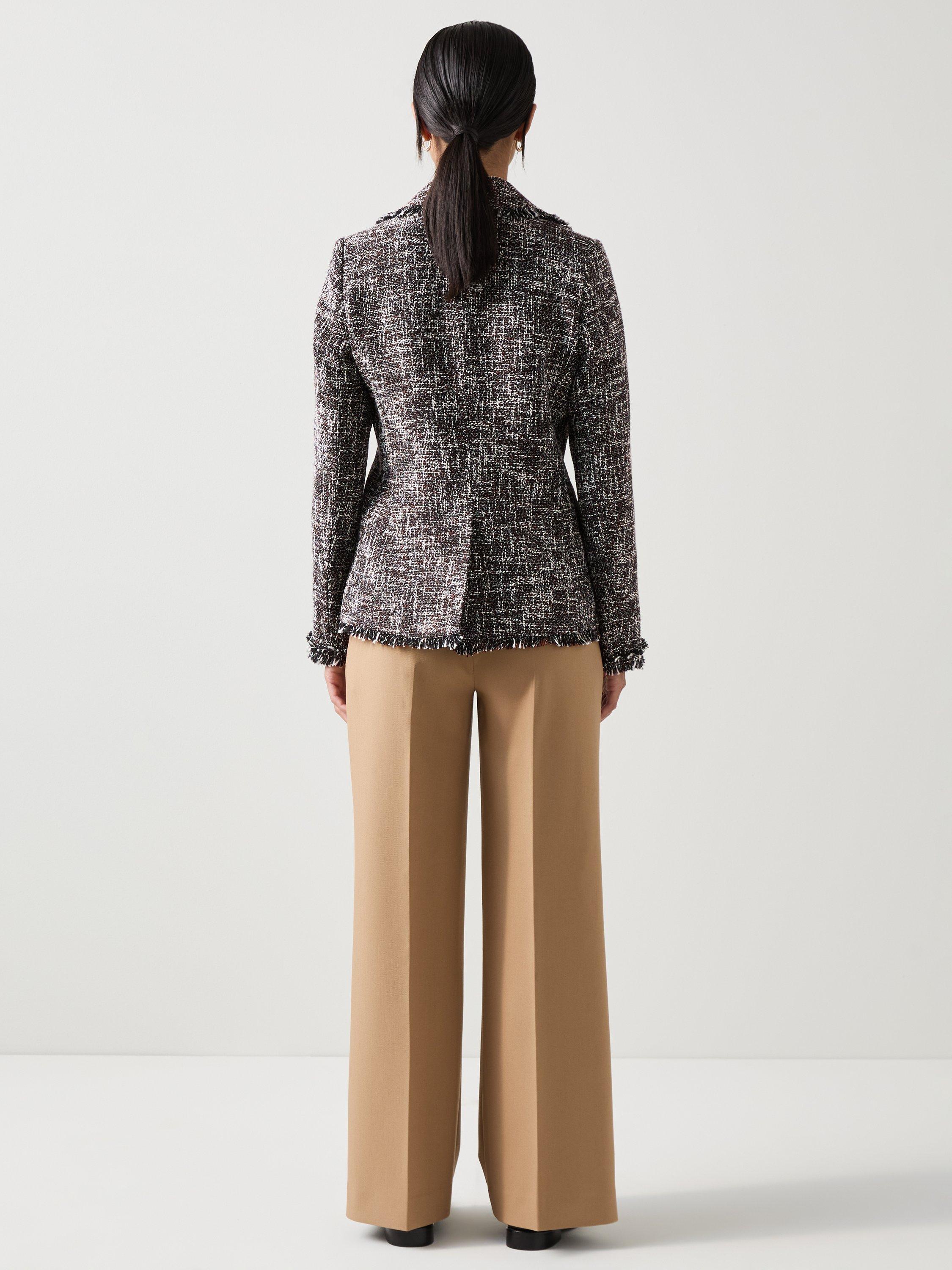 Product image 3 of 5, which shows L.K.Bennett Petite Gwen Tweed Jacket, Black/Multi, 6