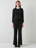 L.K.Bennett Claire Logo Button Jacket, Black