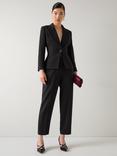 L.K.Bennett Rosa Pique Peplum Blazer, Black