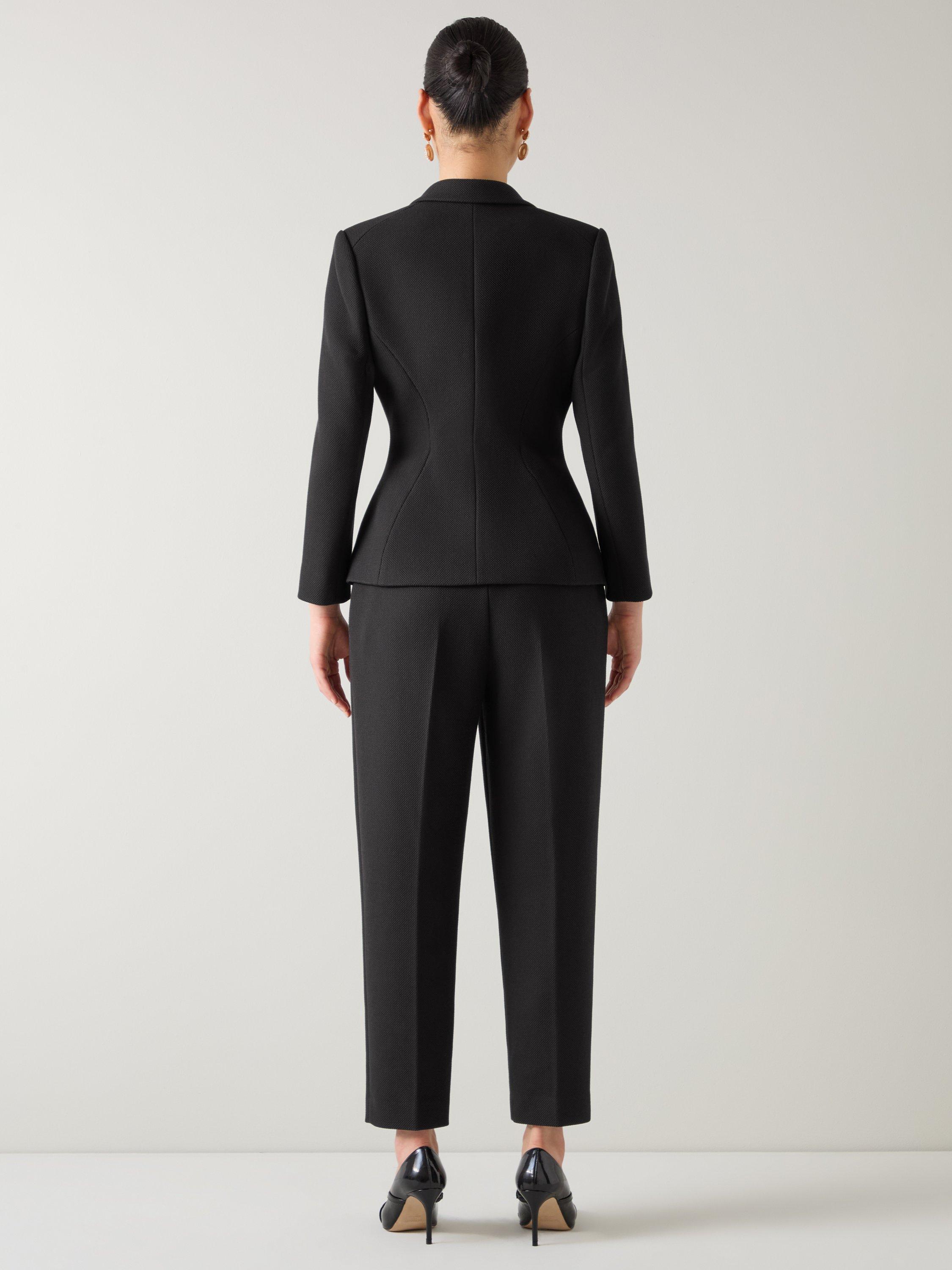 Product image 3 of 3, which shows L.K.Bennett Rosa Pique Peplum Blazer, Black, 6