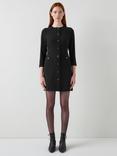 L.K.Bennett Claire Logo Button Mini Dress, Black