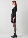 L.K.Bennett Claire Logo Button Mini Dress, Black