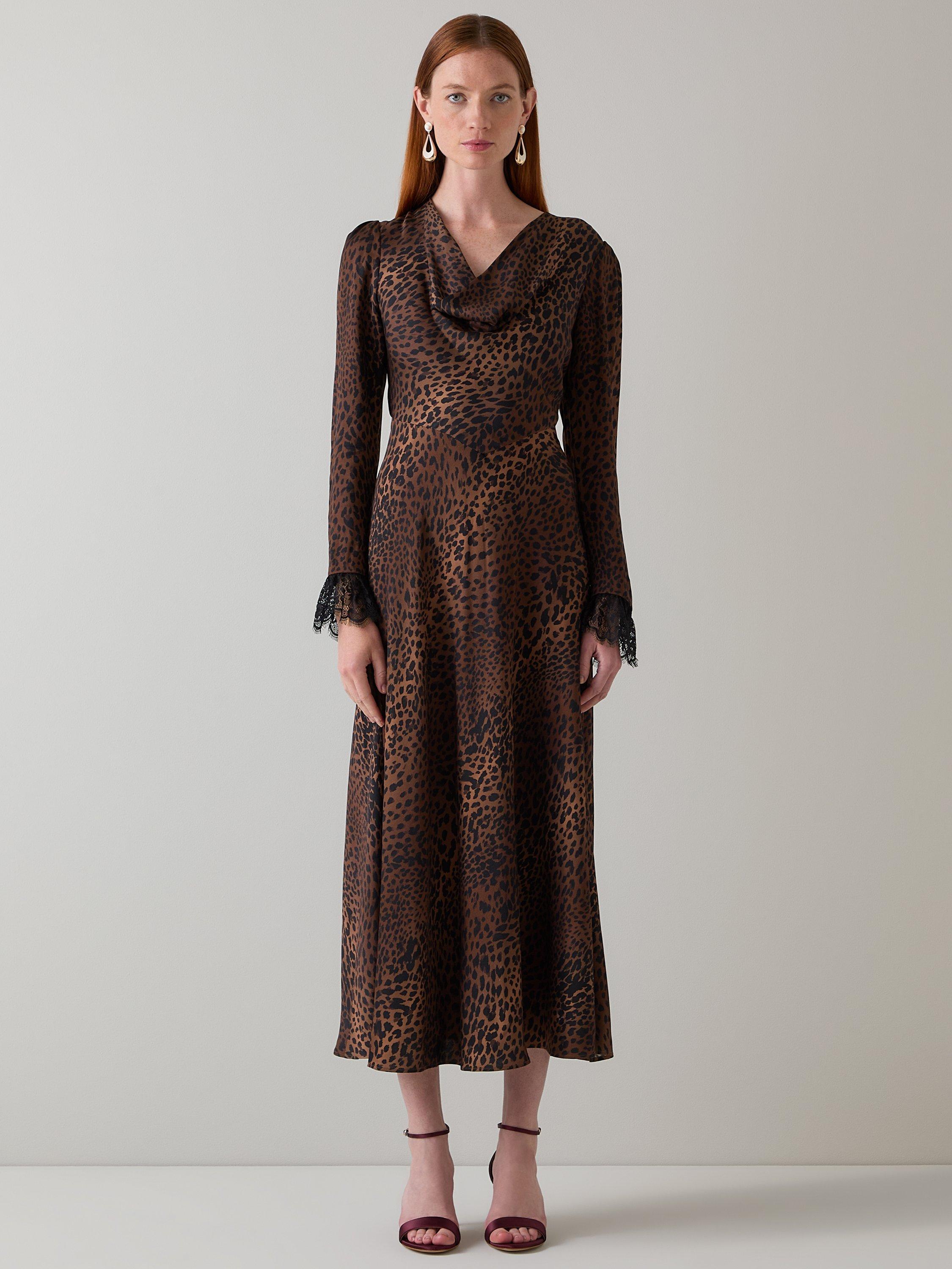 Product image 1 of 5, which shows L.K.Bennett Geena Dress, Brown/Multi, 4