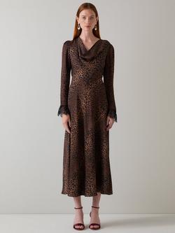 L.K.Bennett Geena Dress, Brown/Multi, Brown/Multi