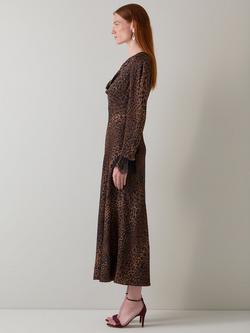 L.K.Bennett Geena Dress, Brown/Multi - view 2, Brown/Multi