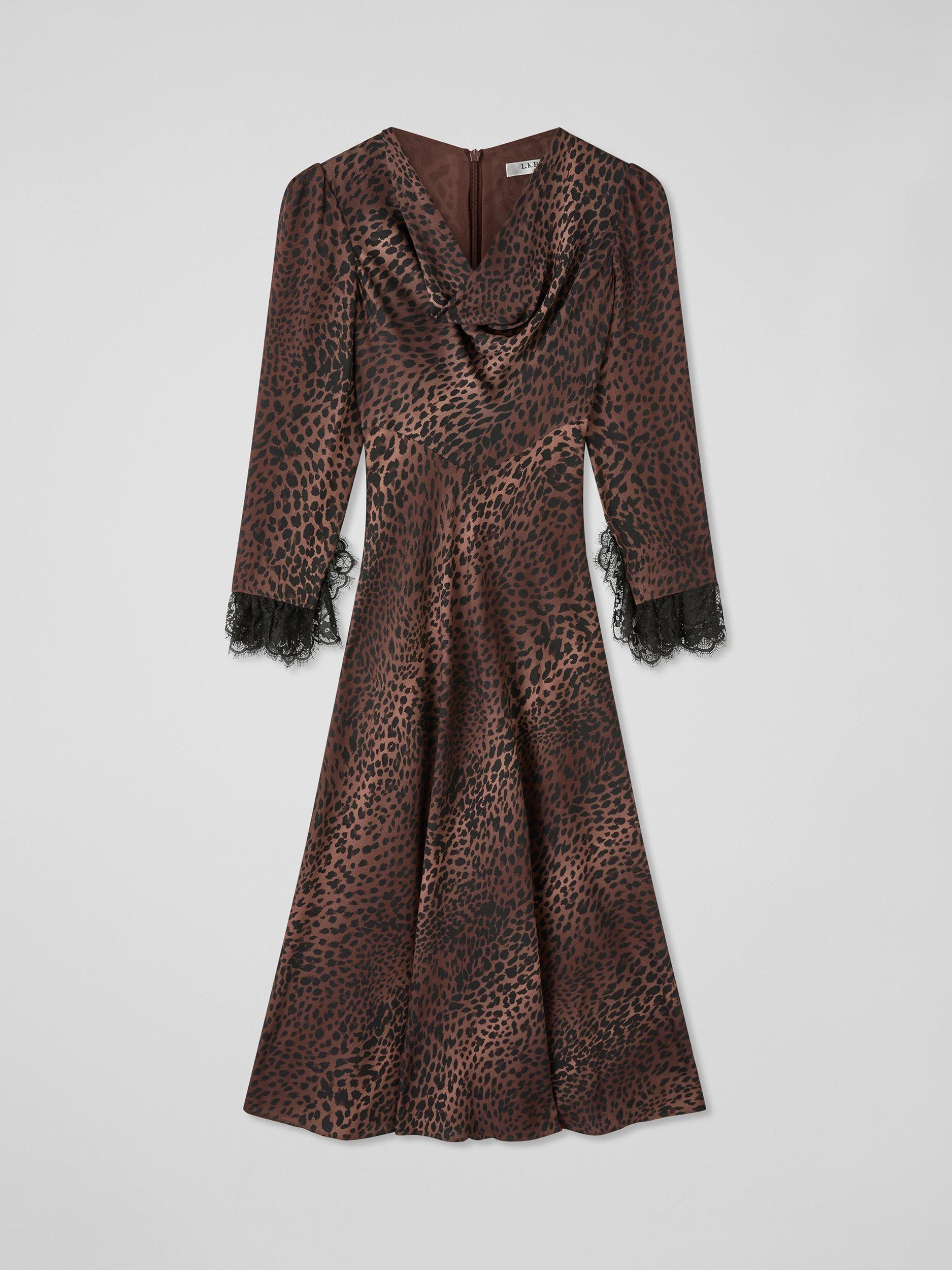 Product image 5 of 5, which shows L.K.Bennett Geena Dress, Brown/Multi, 4