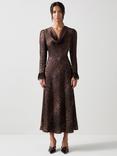 L.K.Bennett Petite Geena Dress, Brown/Multi