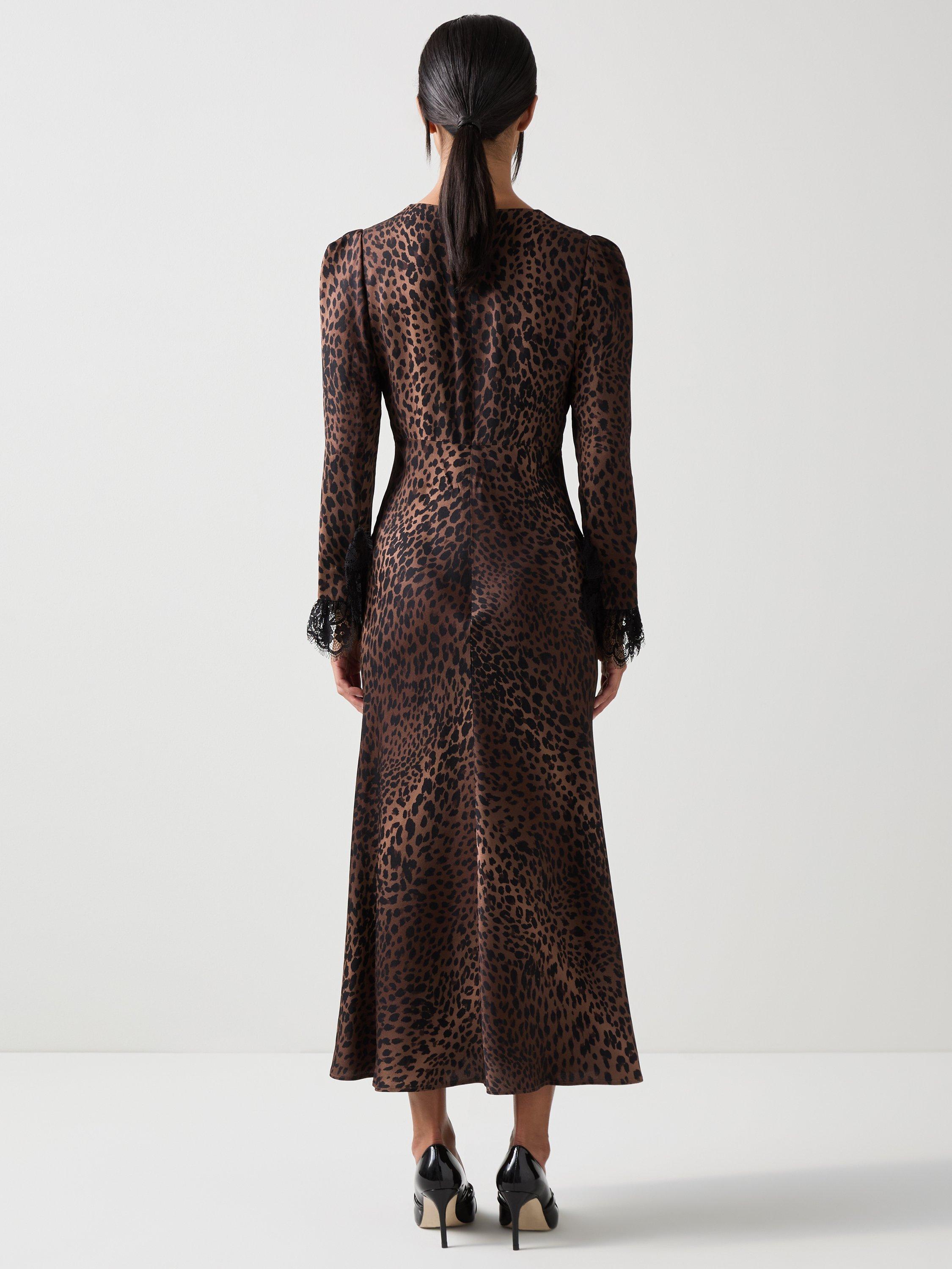 Product image 3 of 4, which shows L.K.Bennett Petite Geena Dress, Brown/Multi, 4
