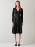 L.K.Bennett Larissa Polka Dot Long Sleeve V Neck Midi Dress