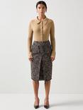 L.K.Bennett Petite Gwen Tweed Skirt, Black/Multi