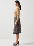 L.K.Bennett Petite Gwen Tweed Skirt, Black/Multi