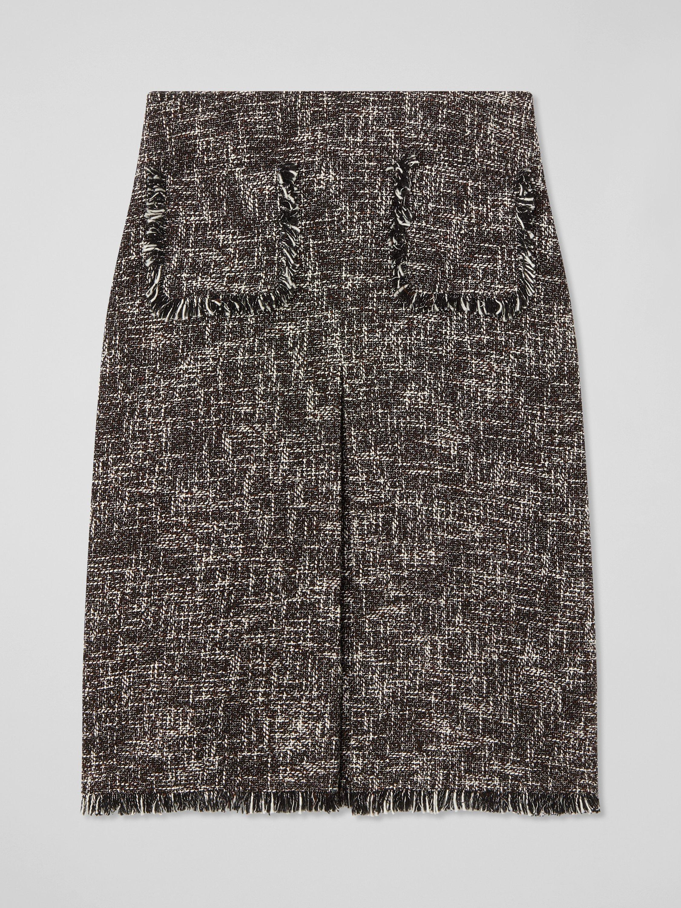 Product image 5 of 5, which shows L.K.Bennett Petite Gwen Tweed Skirt, Black/Multi, 10