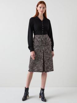 L.K.Bennett Gwen Tweed Skirt, Black, Black