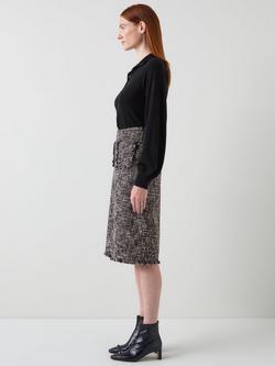 L.K.Bennett Gwen Tweed Skirt, Black - view 2, Black