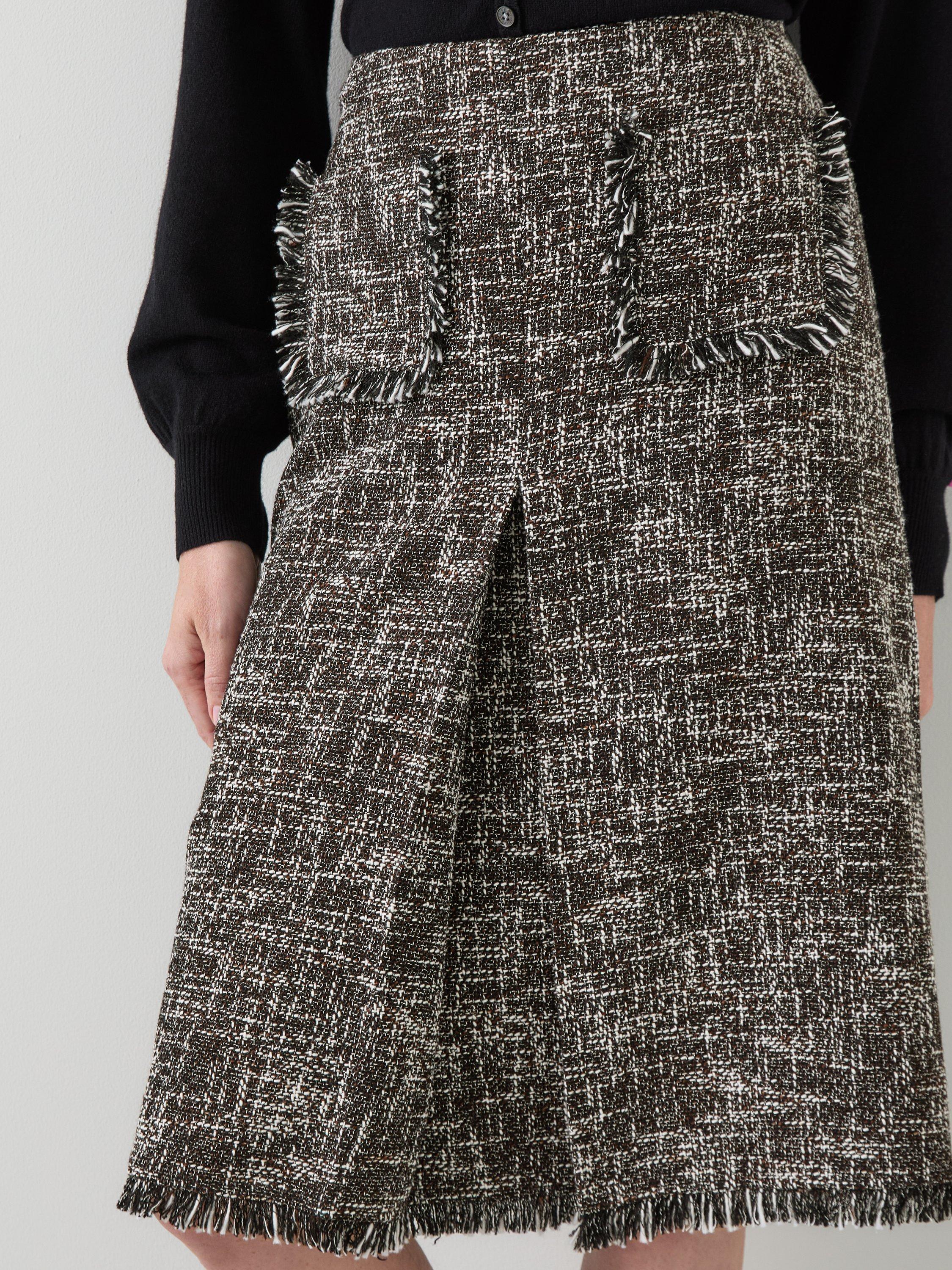 Product image 3 of 5, which shows L.K.Bennett Gwen Tweed Skirt, Black, 6