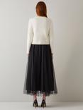 L.K.Bennett Odette Flock Spot Print Skirt, Black