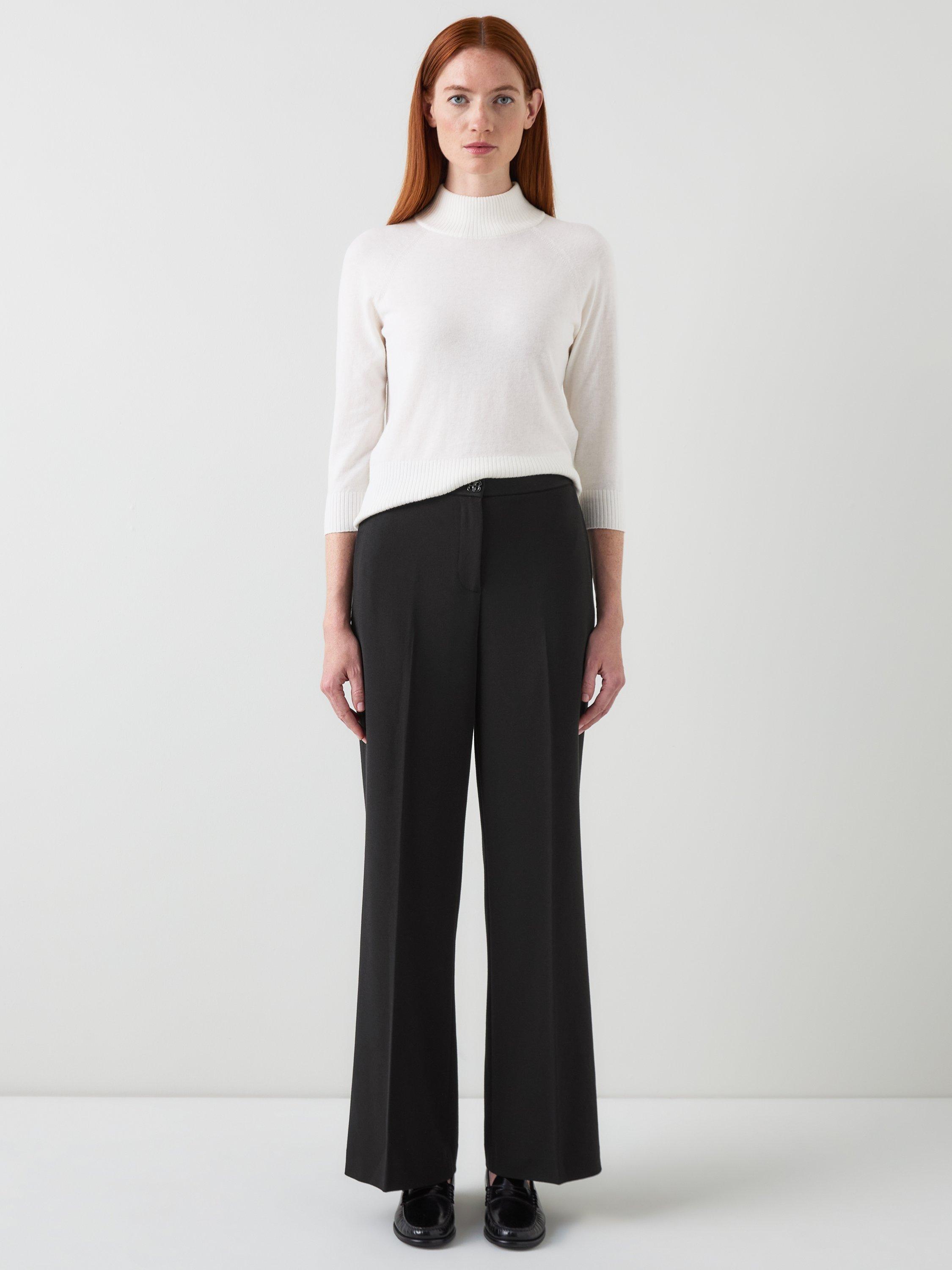 Product image 1 of 4, which shows L.K.Bennett Claire Tailored Trousers, Black, 4