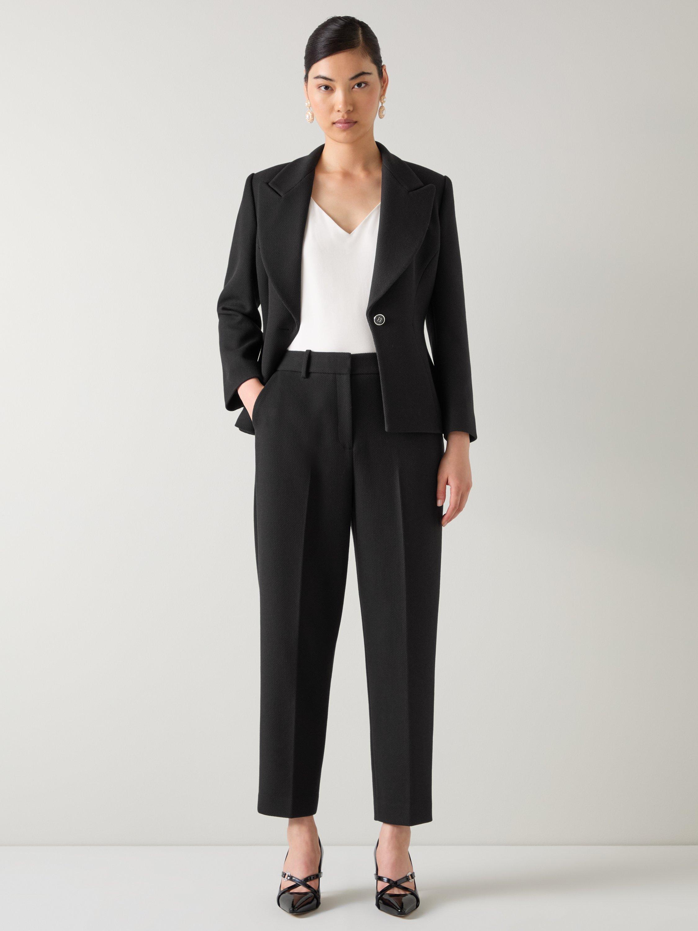 Product image 1 of 4, which shows L.K.Bennett Rosa Slim Fit Tailored Trousers, Black, 4