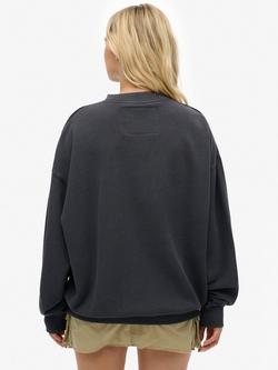 Superdry Cotton Location Loose Crew Sweatshirt - view 2, Blackboard
