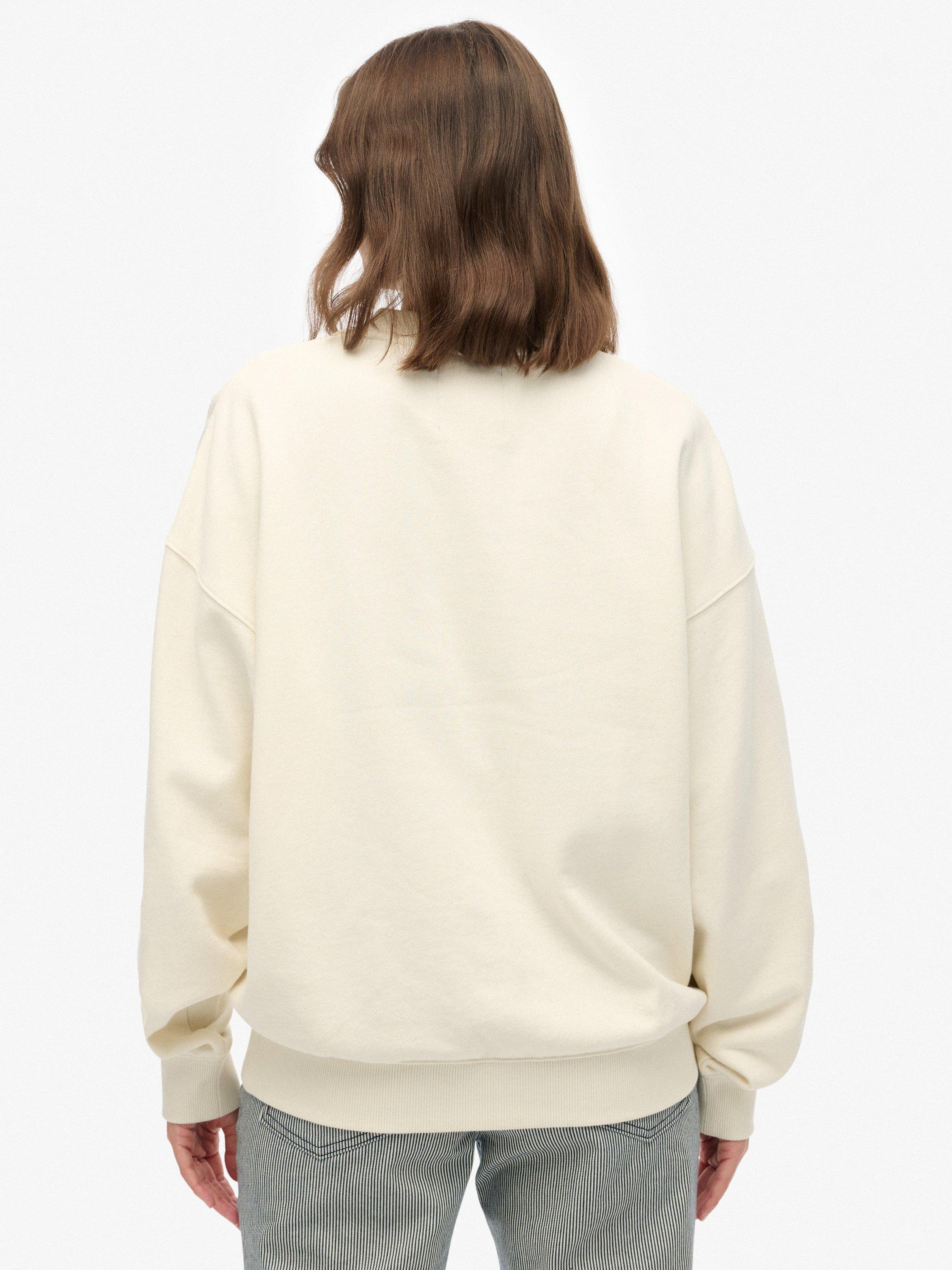 Product image 2 of 5, which shows Superdry Cotton Tokyo Narrative Oversized Sweatshir, Off White, 12