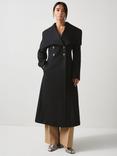 L.K.Bennett Petite Rose Pure Wool Coat, Black