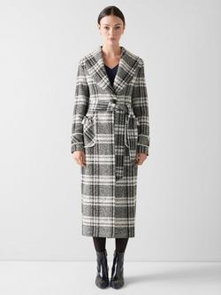 L.K.Bennett Myra Check Oversized Coat, Bla-black/Cream, Bla-black/Cream