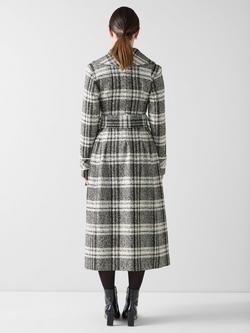 L.K.Bennett Myra Check Oversized Coat, Bla-black/Cream - view 2, Bla-black/Cream