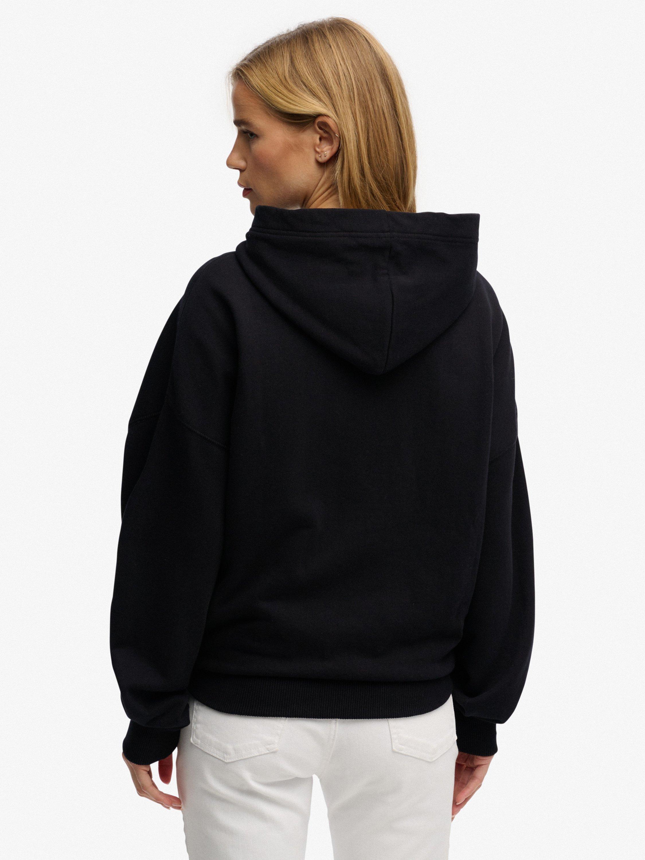 Product image 2 of 6, which shows Superdry Tattoo Embellish Oversize Hoodie, Black, 8