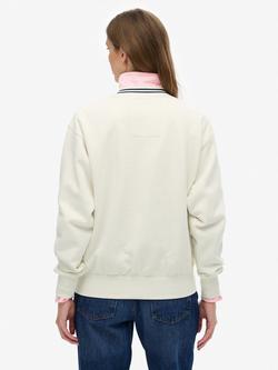 Superdry Country Club Loose Crew Sweatshirt, Off White - view 2, Off White