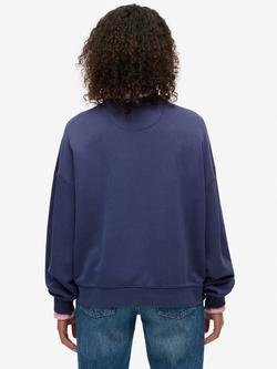 Superdry Essential Logo Garment Dyed Crew Sweatshirt, Mariner Navy - view 2, Mariner Navy