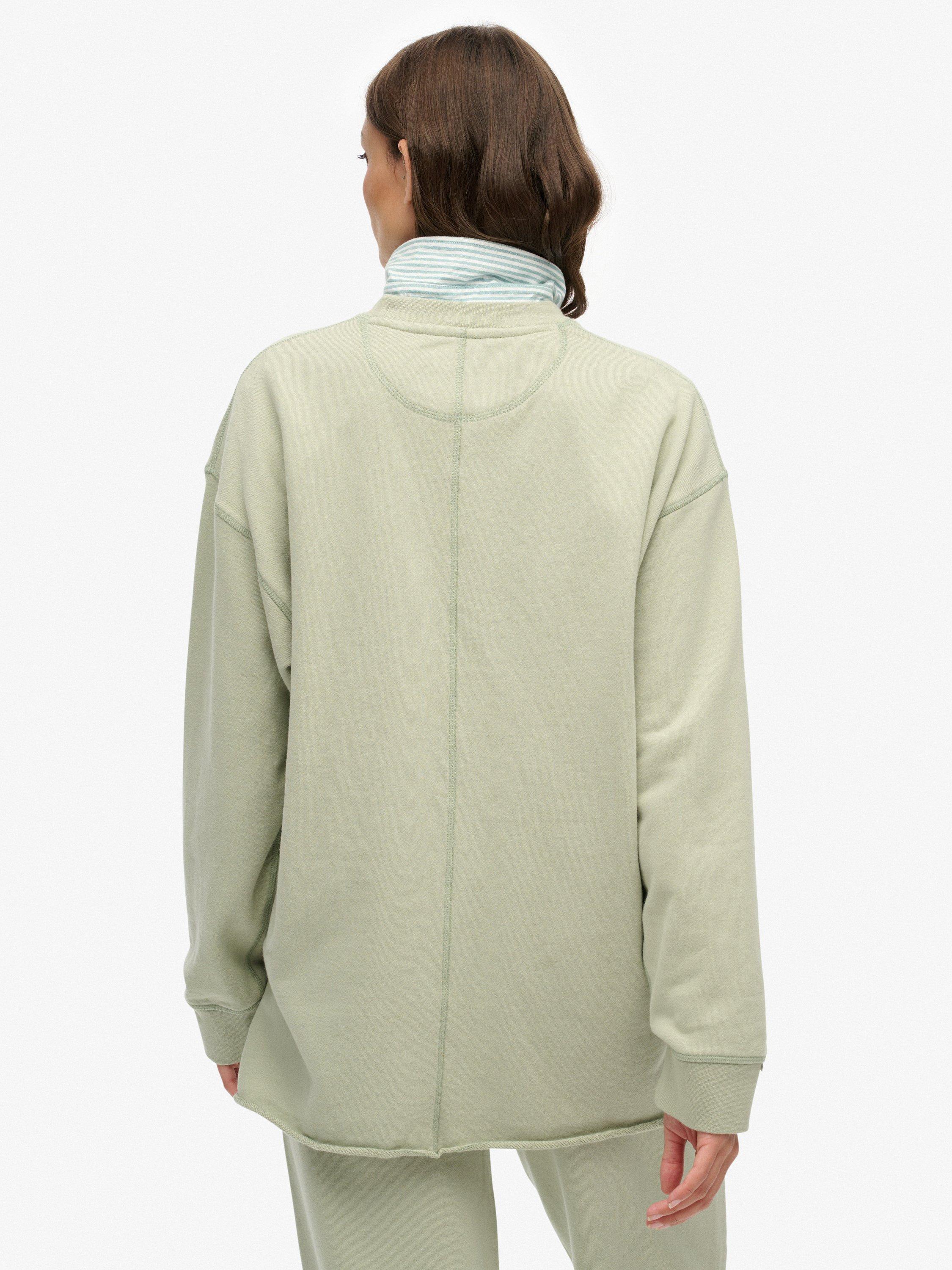 Product image 2 of 5, which shows Superdry Studios Crew Sweatshirt, Dusty Sage, 14