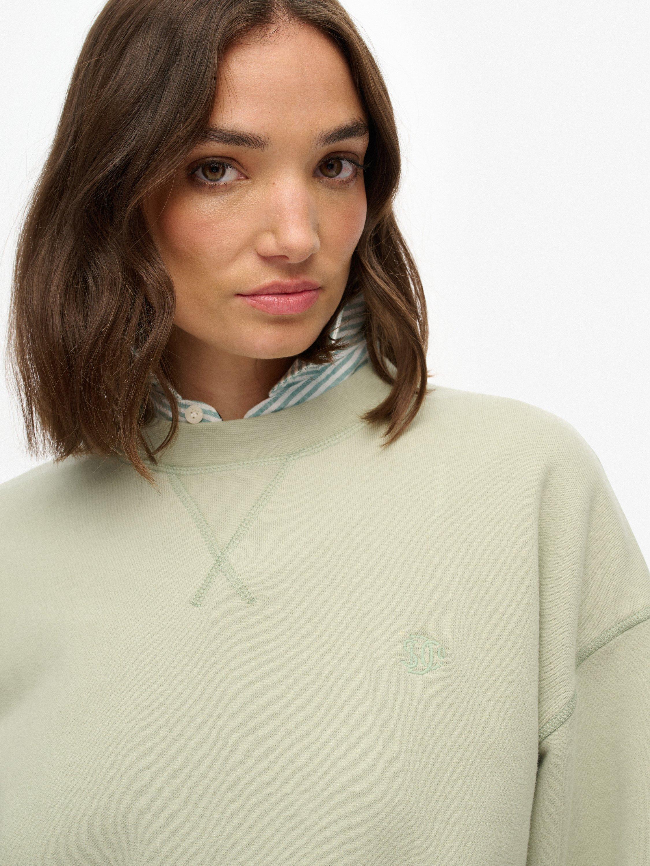 Product image 4 of 5, which shows Superdry Studios Crew Sweatshirt, Dusty Sage, 14