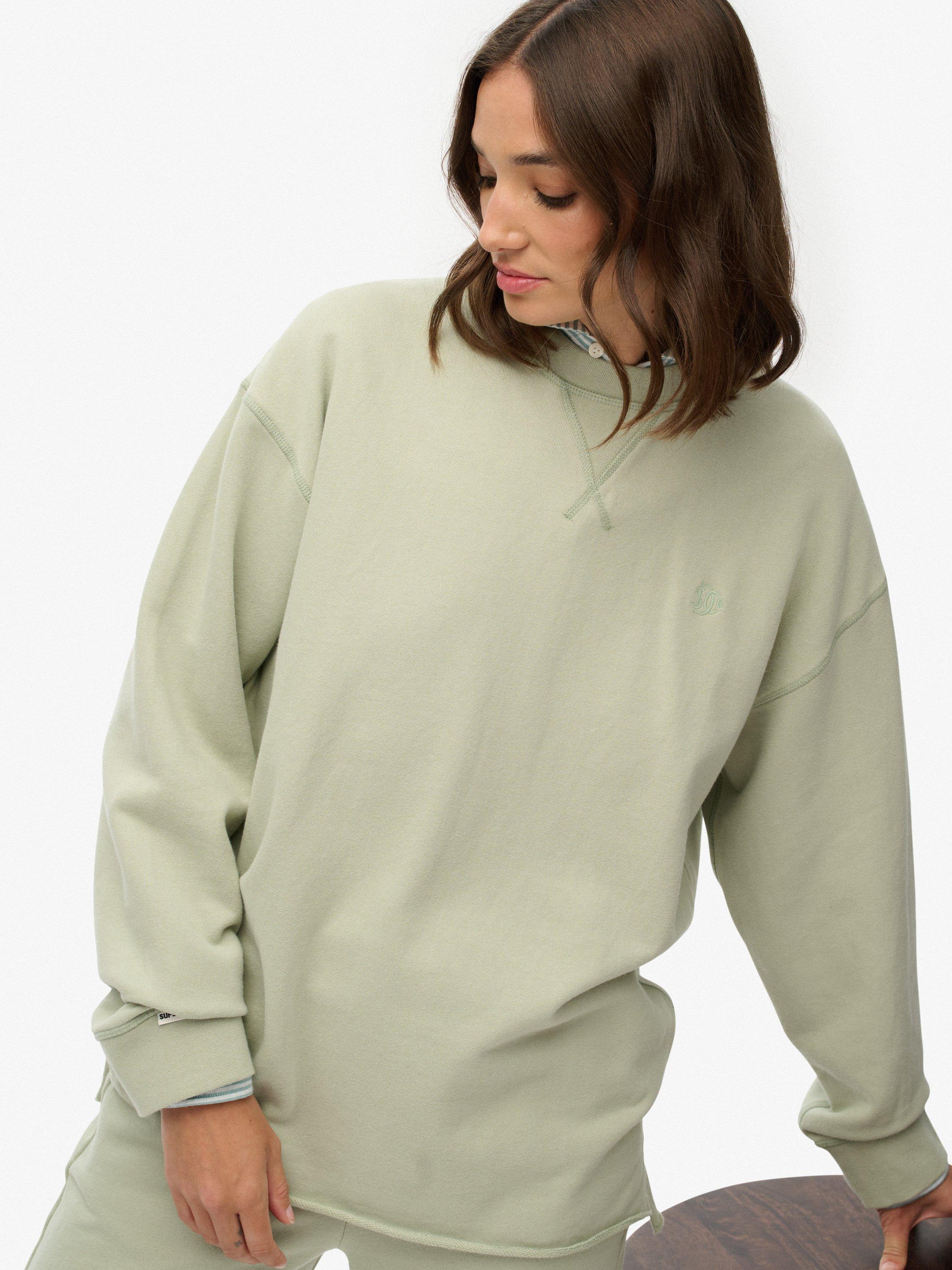 Product image 5 of 5, which shows Superdry Studios Crew Sweatshirt, Dusty Sage, 14