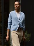 Baukjen Celine V-Neck Wool Rich Cardigan, Light Blue