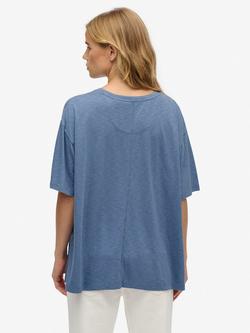 Superdry Studios Dropped Shoulder T-Shirt, Tidal Blue - view 2, Tidal Blue