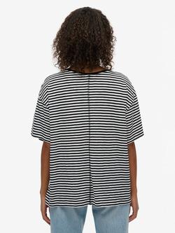 Superdry Studios Stripe Drop Shoulder T-Shirt, Black/White Stripe - view 2, Black/White Stripe