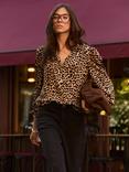 Baukjen Sabrina Leopard Print Shirt, Cognac