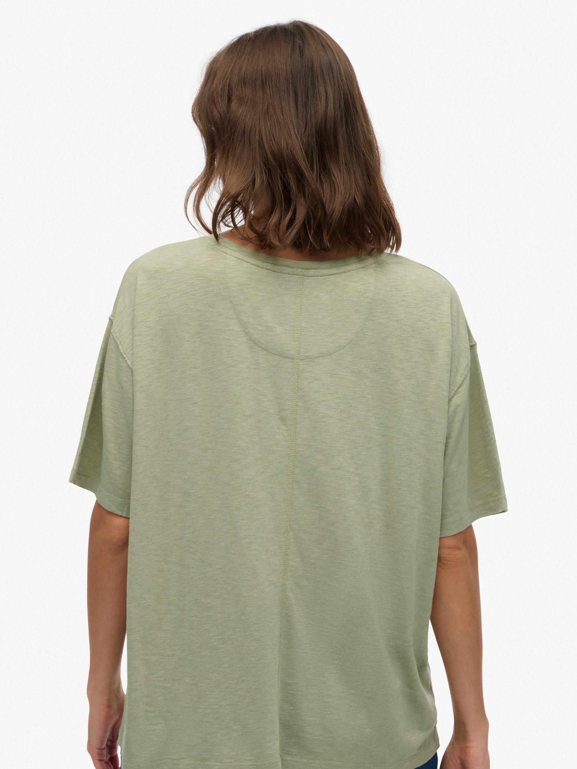 Product image 3 of 5, which shows Superdry Studios Dropped Shoulder T-Shirt, Dusty Sage, 16