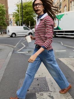 Baukjen Esra Stripe Polo Top, Red/Multi - view 2, Red/Multi