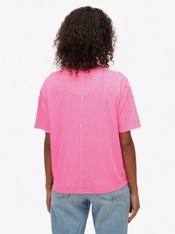 Superdry Studios Crew Neck T-Shirt, Fluro Pink - view 2, Fluro Pink