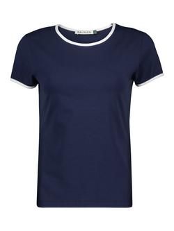 Baukjen Slim Fit Colour Contrast T-Shirt, Indigo/Pure white