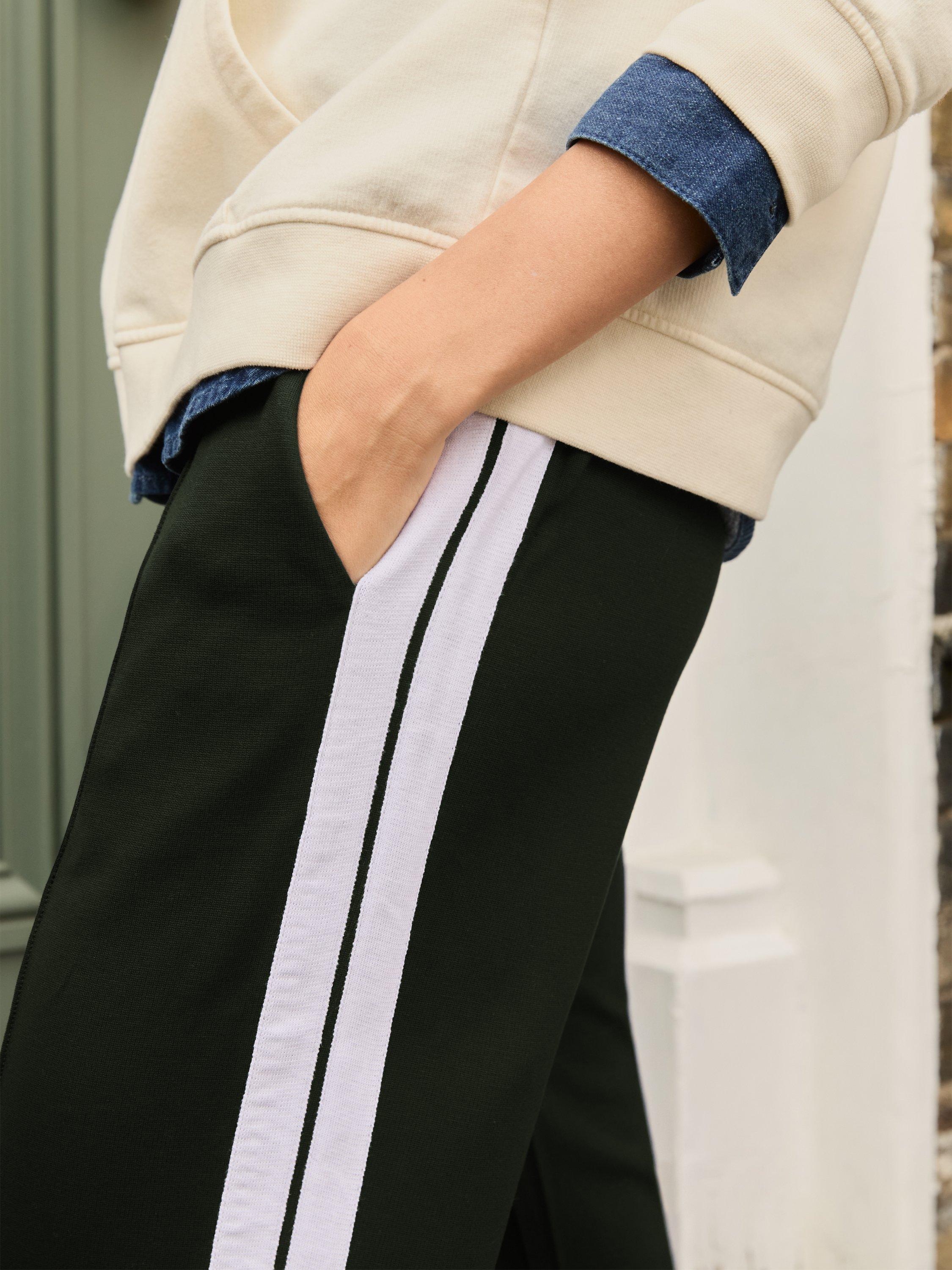 Product image 3 of 4, which shows Baukjen Tippi 2.0 Side Stripe Trousers, Khaki/Cream, 10