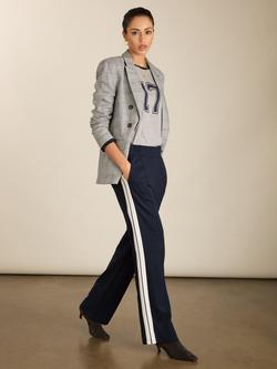 Baukjen Tippi 2.0 Side Stripe Trousers containing LENZING™ ECOVERO™ Viscose, Navy/Soft White, Navy/Soft White