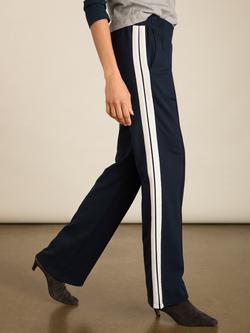 Baukjen Tippi 2.0 Side Stripe Trousers containing LENZING™ ECOVERO™ Viscose, Navy/Soft White - view 2, Navy/Soft White